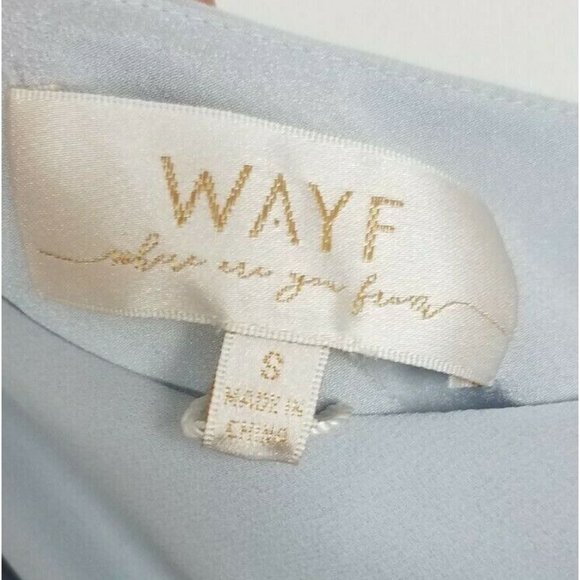 WAYF Women's Sz. S One Shoulder Wrap Front Long Evening Dress Ocean Mist NEW - Picture 5 of 8